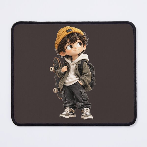 Item preview, Anime Skateboard Kid Aesthetic / Streetwear Chibi Boy with Skateboard designed and sold by chicworld2026.