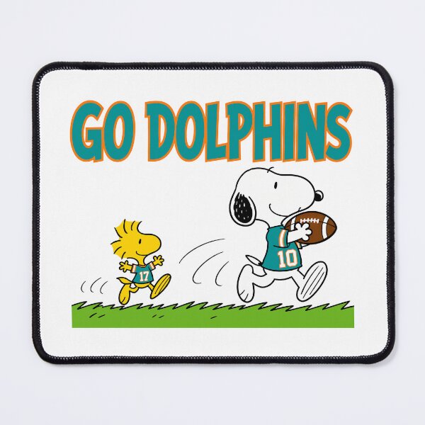 Item preview, Snoopy & Woodstock Miami Dolphins Football Retro F439 designed and sold by GLUVY-THEME.