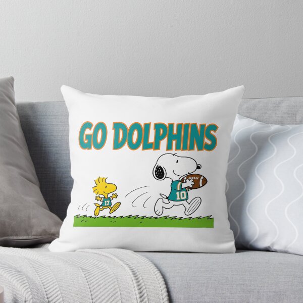 Item preview, Snoopy & Woodstock Miami Dolphins Football Retro F439 designed and sold by GLUVY-THEME.