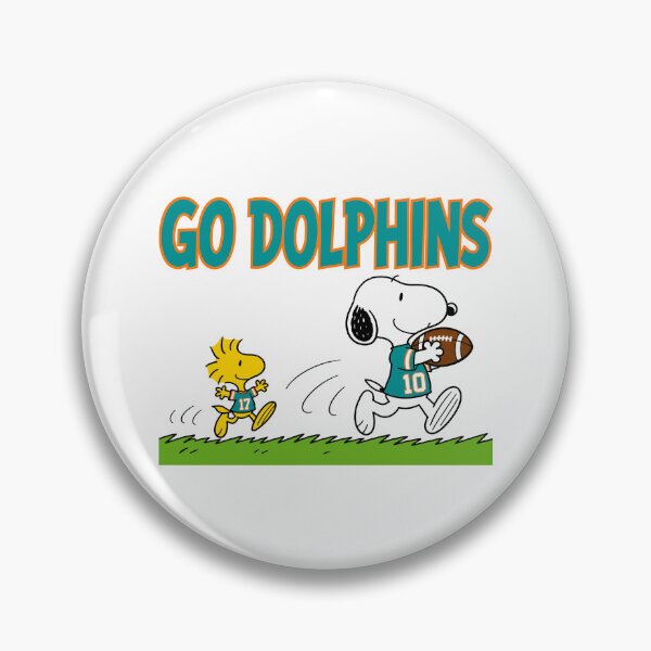 Item preview, Snoopy & Woodstock Miami Dolphins Football Retro F439 designed and sold by GLUVY-THEME.