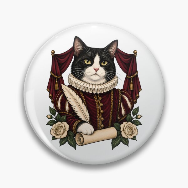 Item preview, Playwright Tudor Poet Black Cat Art    designed and sold by Old's Cool Cat Studio.