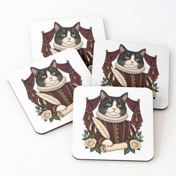 Item preview, Playwright Tudor Poet Black Cat Art    designed and sold by Old's Cool Cat Studio.