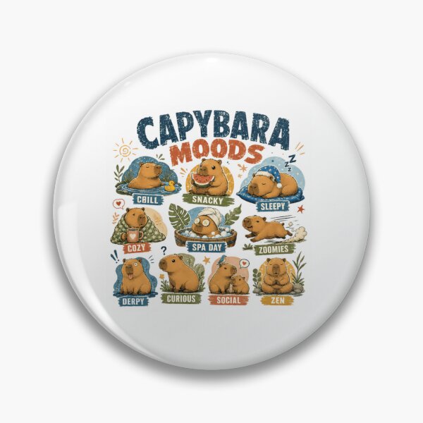 Aperçu de l'œuvre Éventail Animal Capybara Moods Amant de Capybara créée et vendue par SkeletonsDanger.