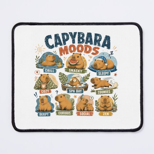 Item preview, Capybara Moods Capybara Lover Animal Fan designed and sold by SkeletonsDanger.