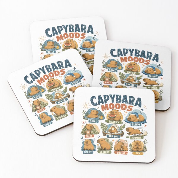 Item preview, Capybara Moods Capybara Lover Animal Fan designed and sold by SkeletonsDanger.