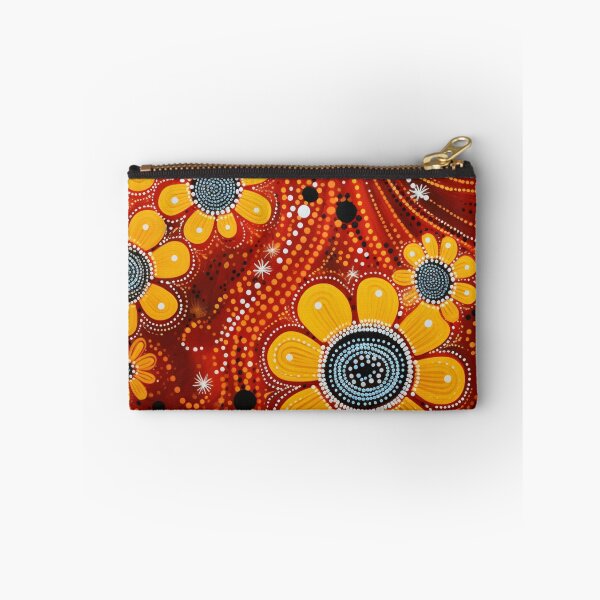 Item preview, Aboriginal Inspired Dot Art - Floral Yellow Wildflowers Ochre Painting designed and sold by GrinGalore.