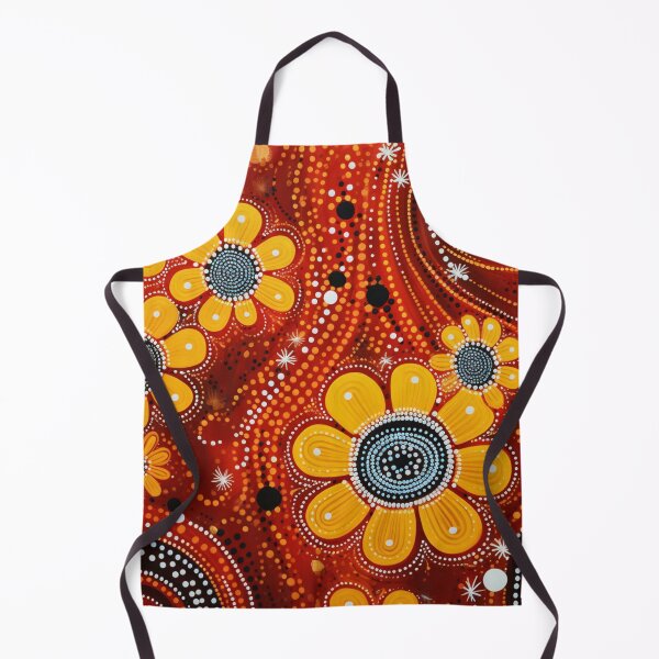 Item preview, Aboriginal Inspired Dot Art - Floral Yellow Wildflowers Ochre Painting designed and sold by GrinGalore.