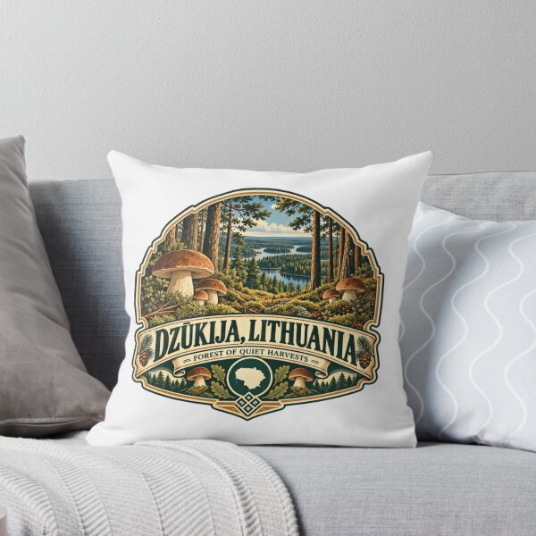 Item preview, Dzūkija, Lithuania Forest Of Quiet Harvests Mushroom Picking Forager designed and sold by Star3NowForMe.