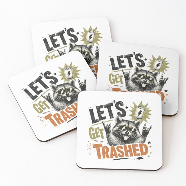 Item preview, Let's Get Trashed Raccoon Party Animal Funny Humor designed and sold by SkeletonsDanger.