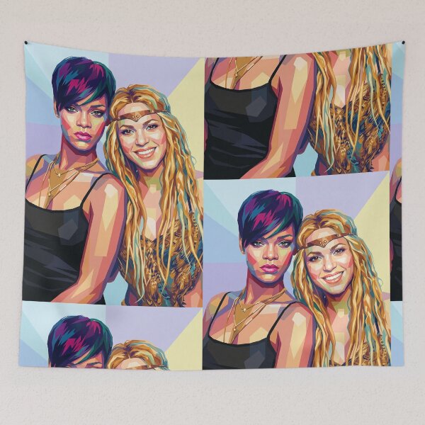 Item preview, Rihanna and Shakira Wpap Pop Art designed and sold by SiksisArt.