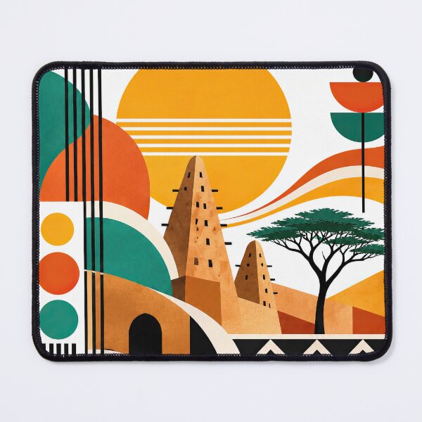 Item preview, Abstract geometric travel poster featuring the word Maroua designed and sold by ckybe.