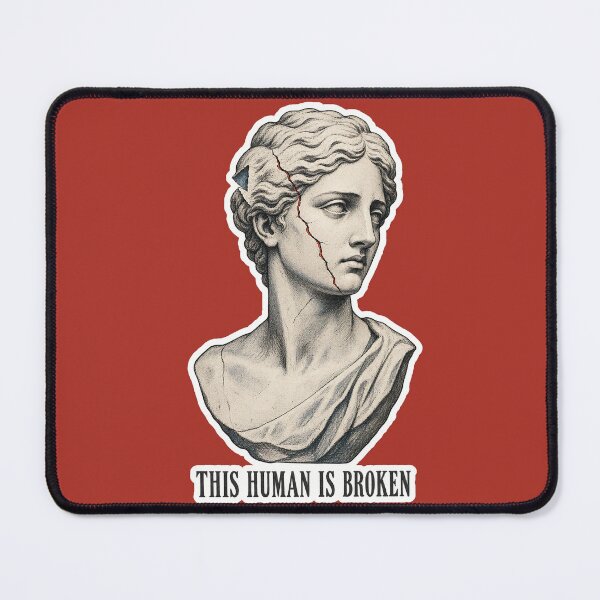 Item preview, This Human Is Broken Cracked Statue Art designed and sold by NuretroStudio.