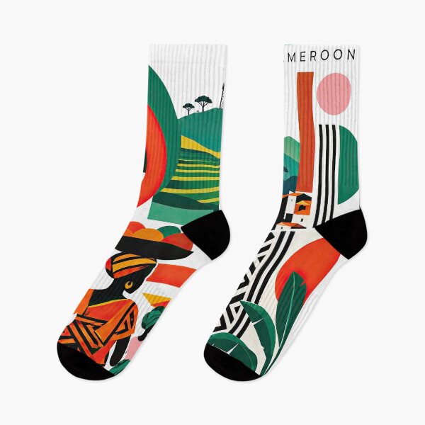 Item preview, Colorful geometric illustration of Cameroon featuring terraced h designed and sold by ckybe.
