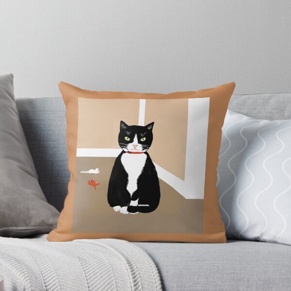 Item preview, Curious Black and White Cat designed and sold by Elaine M Hayward .