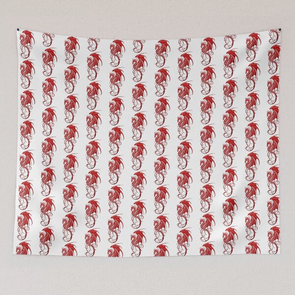 Item preview, Flying Red Tribal Dragon Art with Dynamic Tribal Patterns and Bold Design designed and sold by laxxers.