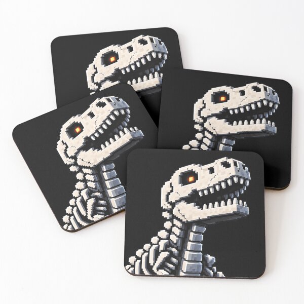 Item preview, 8-Bit Pixel T-Rex Skeleton With Glowing Eye designed and sold by Munib302.