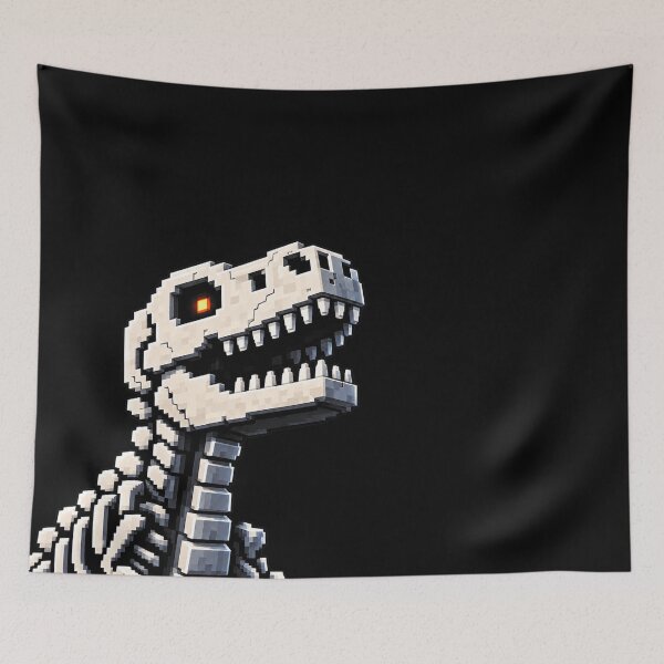 Item preview, 8-Bit Pixel T-Rex Skeleton With Glowing Eye designed and sold by Munib302.