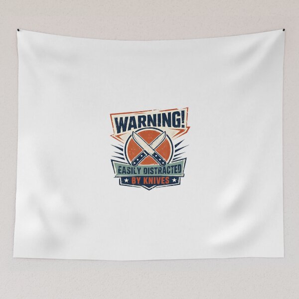 Item preview, Warning! Easily Distracted By Knives Blade Collector Chef Hunter Gift designed and sold by JonesFlora2025.
