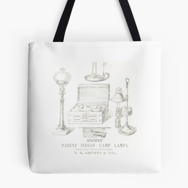 Item preview, Vintage Victorian Campaign Lamp Patent Print designed and sold by Antique Science Press.