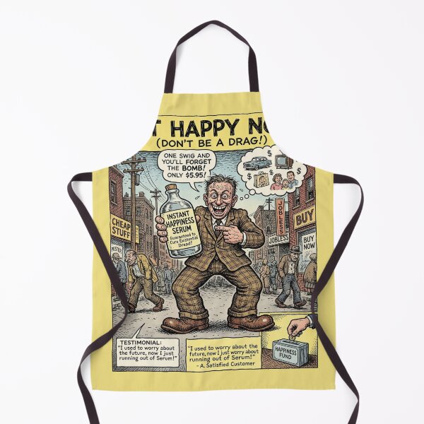 Item preview, The Chemical Grin: Vintage Happiness Serum Satire Print designed and sold by FreiherrPK.