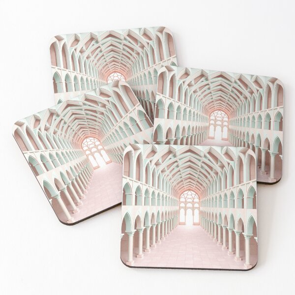 Item preview,  Bright Classical White and Pink Arch Corridor designed and sold by IntelliMindDesigns.