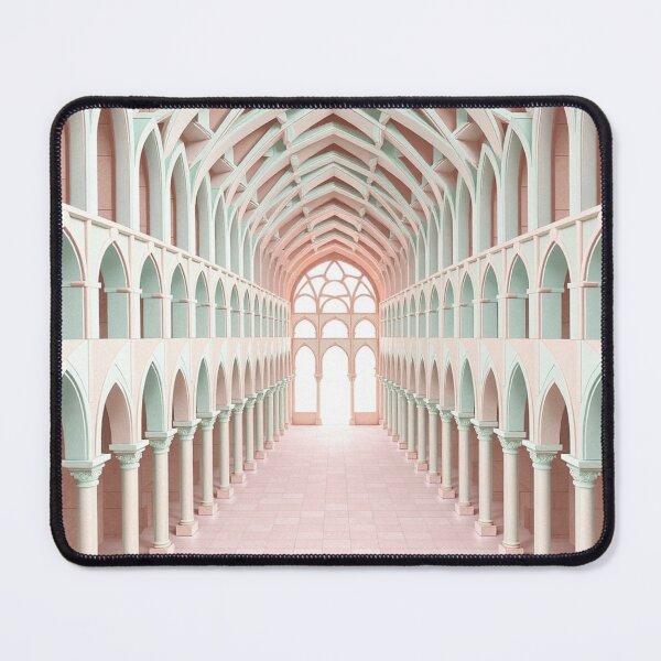 Item preview,  Bright Classical White and Pink Arch Corridor designed and sold by IntelliMindDesigns.