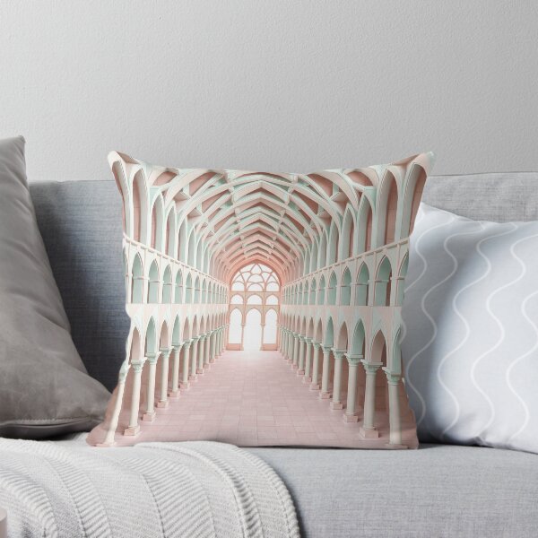 Item preview,  Bright Classical White and Pink Arch Corridor designed and sold by IntelliMindDesigns.