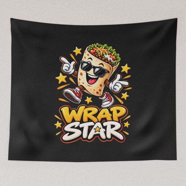 Item preview, Wrap Star – Funny Burrito Character Design designed and sold by CraigDesignWork.