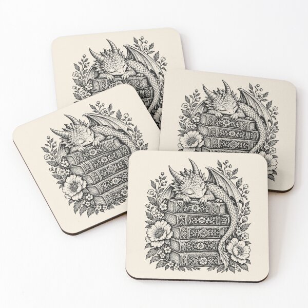 Item preview, Baby Dragon & Books Floral Fantasy Bookish Booktok  designed and sold by Y-Vibes.
