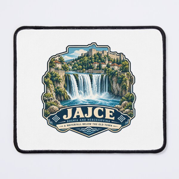 Item preview, Jajce Bosnia And Herzegovina A Waterfall Below The Old Town European Travel Souvenir designed and sold by Simsimah26Parks.