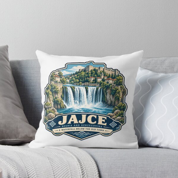 Item preview, Jajce Bosnia And Herzegovina A Waterfall Below The Old Town European Travel Souvenir designed and sold by Simsimah26Parks.