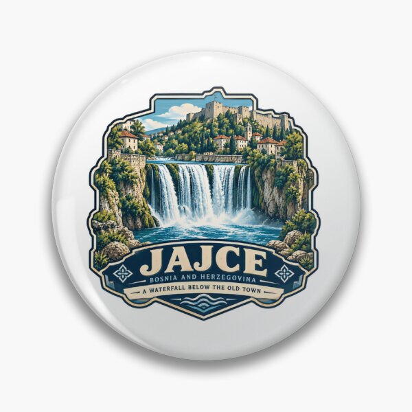 Item preview, Jajce Bosnia And Herzegovina A Waterfall Below The Old Town European Travel Souvenir designed and sold by Simsimah26Parks.