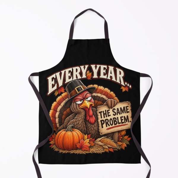 Item preview, EVERY YEAR… THE SAME PROBLEM. | Funny Thanksgiving Turkey  designed and sold by Scarlett-Goods.