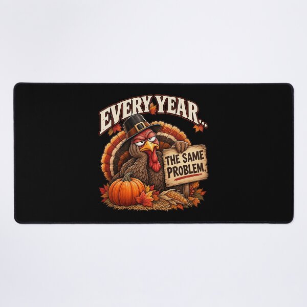 Item preview, EVERY YEAR… THE SAME PROBLEM. | Funny Thanksgiving Turkey designed and sold by Scarlett-Goods.