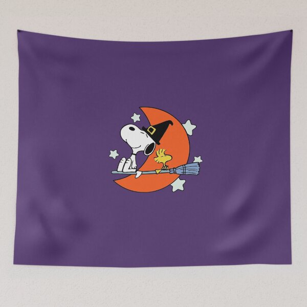 Aperçu de l'œuvre Snoopy Witch Flying Broom Halloween créée et vendue par NAPIPIPIarts.