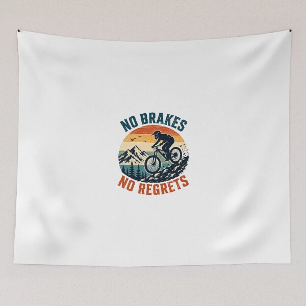 Item preview, No Brakes No Regrets Mountain Biking Downhill Riding Extreme Sports designed and sold by JonesFlora2025.