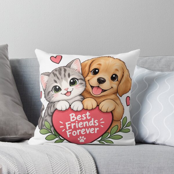 Item preview, Best Friends Forever Cat and Dog Kawaii Cute Pet Design designed and sold by PawVista.