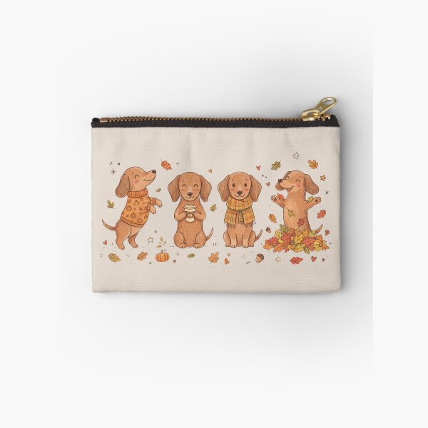 Item preview, Cozy Autumn Dachshund Squad designed and sold by dudelinart.