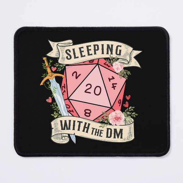 Item preview, Sleeping With The Dungeon Master Cute D20 Dnd Dice With Flowers And Sword designed and sold by Kings Crown.