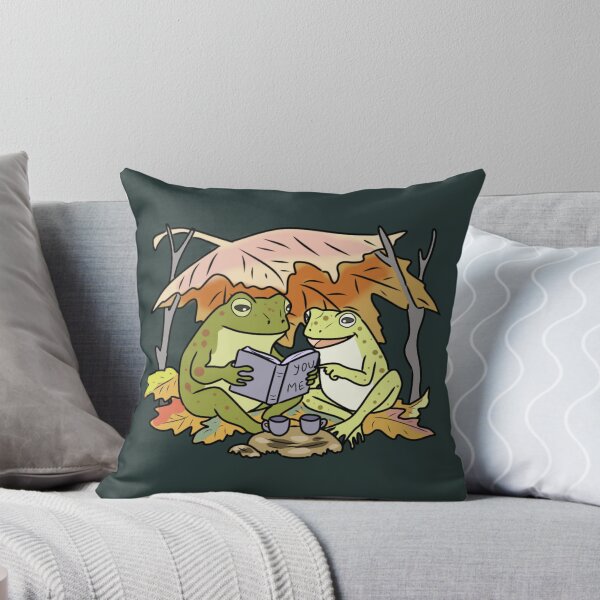Item preview, Frog Couple Reading Book Aesthetic Cottagecore Autumn designed and sold by LeshanArt.