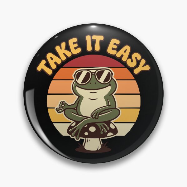 Item preview, Vintage Take It Easy Meditating Frog designed and sold by Doodlywood.