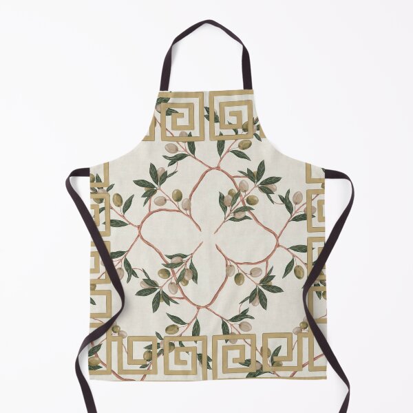 Item preview, Greek Key Olive Branch Pattern Mediterranean Luxury Wallpaper Print designed and sold by Tamas Das.