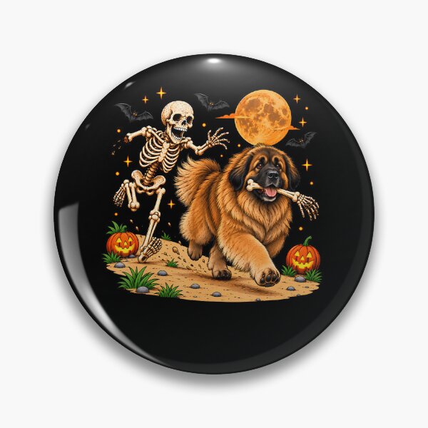 Item preview, Funny Skeleton Chasing Leonberger Halloween Dog Mom Pet designed and sold by serialcarachts.