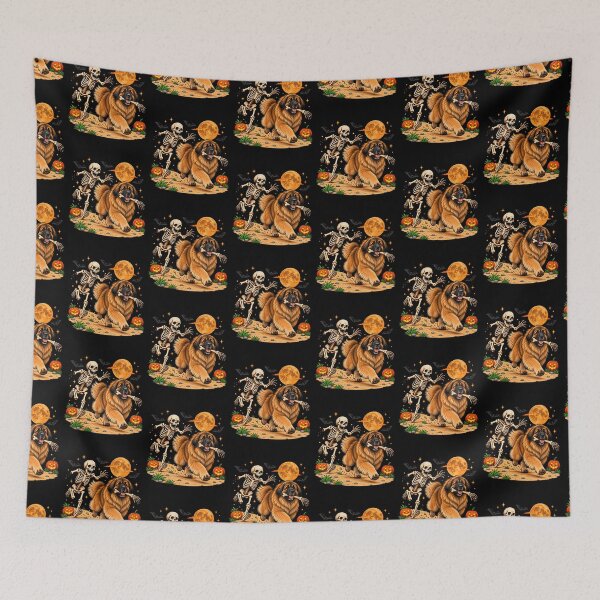 Item preview, Funny Skeleton Chasing Leonberger Halloween Dog Mom Pet designed and sold by serialcarachts.