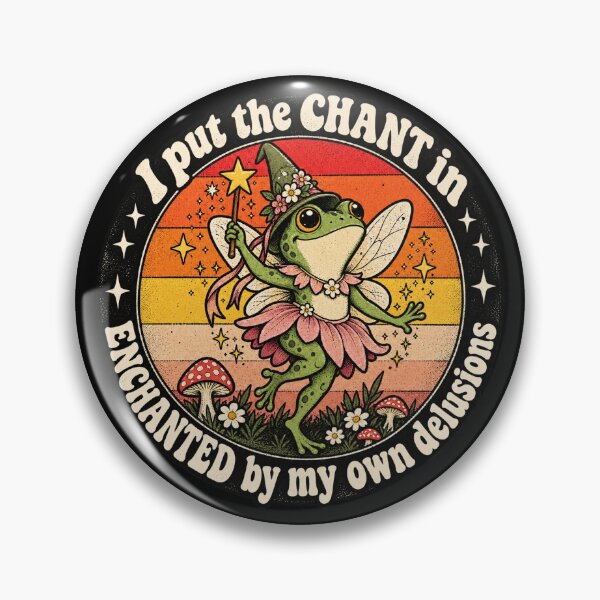 Item preview, Enchanted Frog Fairy Retro Badge designed and sold by Gabriela Mihai.