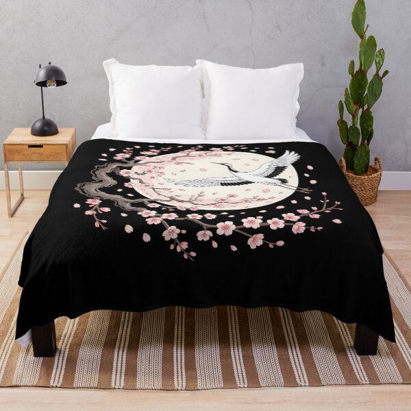 Item preview, Crane Sakura Cherry Blossom Heron Bird Japanese Art Graphic designed and sold by Dirty Coast.