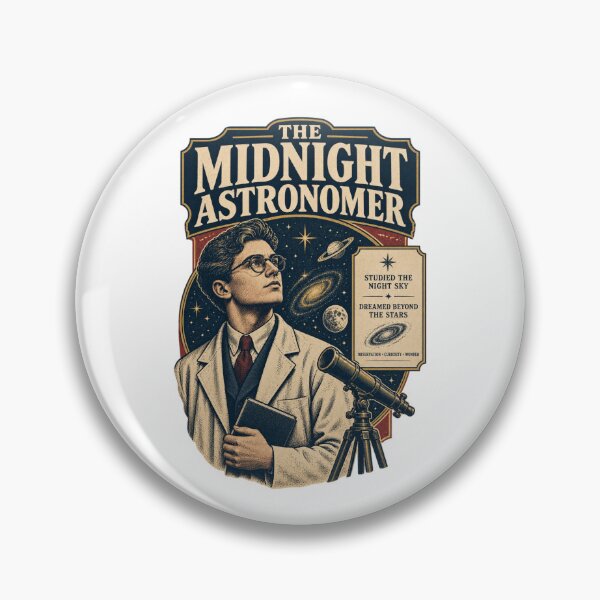 Artikelvorschau, Der Mitternachtsastronom – Wissenschaftliches Design im Vintage-Stil für die Astronomie entworfen und verkauft von Print-Mingle01.