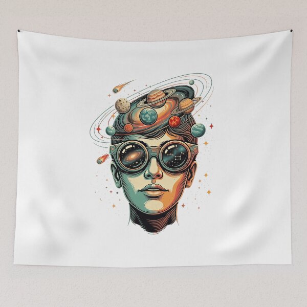 Item preview, Cosmic Explorer Portrait – Galaxy Goggles Space Art designed and sold by RON-FASHION.