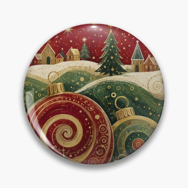Item preview, Christmas Ornaments Folk Art Village Starry Night designed and sold by Lizetteh.