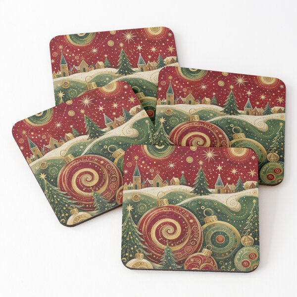 Item preview, Christmas Ornaments Folk Art Village Starry Night designed and sold by Lizetteh.